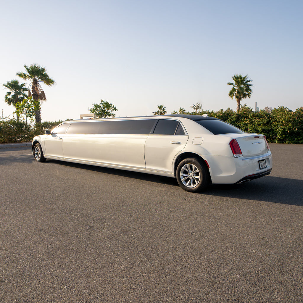 Chrysler White Limo Rental in Dubai