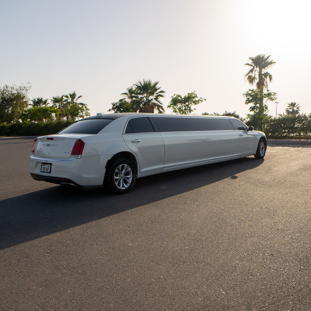 Chrysler White Limousine Rental Dubai