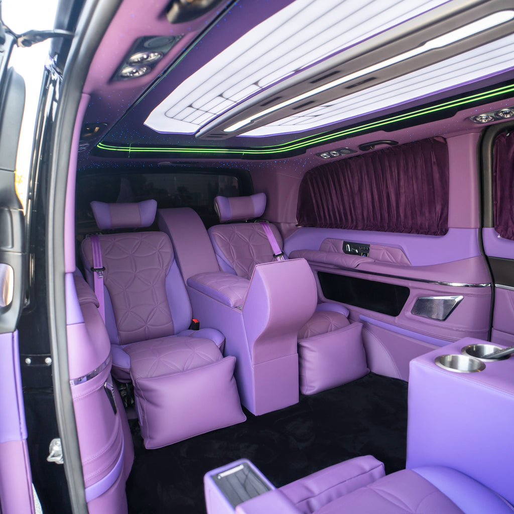 Luxury Maybach Lavender Van Back Seat