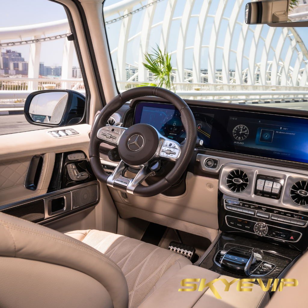 Mercedes G63 Blue with Chauffer Service in Dubai
